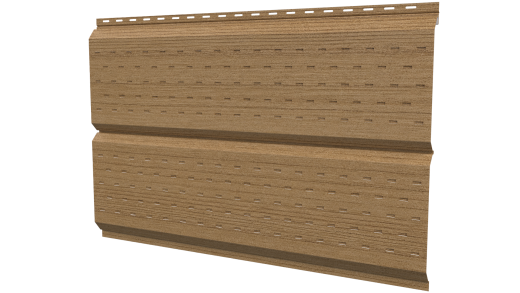 Софит Л-брус перфорированный 264/241x0,45 мм, Орех 3D