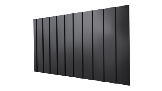 Профнастил С8 1200/1150x0,7 мм, 9005 черный янтарь глянцевый