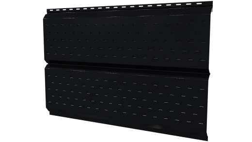 Софит Л-брус перфорированный 264/241x0,45 мм, 9005 черный янтарь глянцевый