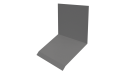 Планка примыкания верхняя к стене фальц 150x130x20 мм, 9006 бело-алюминиевый глянцевый