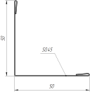 Планка завершающая 10x50x50x10 мм, 8004 медно-коричневый матовый