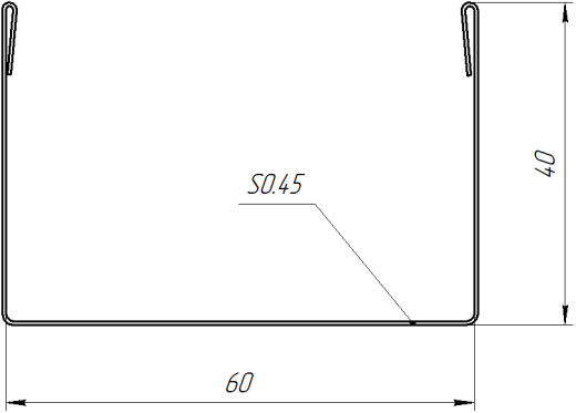 Стойка 40x60x40 мм, Картэн тёмный