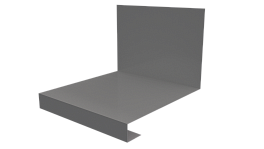 Планка примыкания нижняя к трубе фальц 140x200 мм, 9006 бело-алюминиевый глянцевый