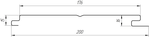 Лайн Про Полоса 200/176x0,45 мм, Картэн тёмный