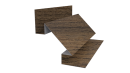 Планка угла внутреннего сложная Блок-хаус 110x2000 мм, Дуб Сантана 3D