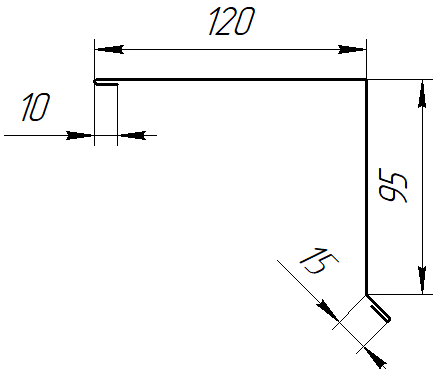 Планка торцевая 120x95x2000 мм, Картэн