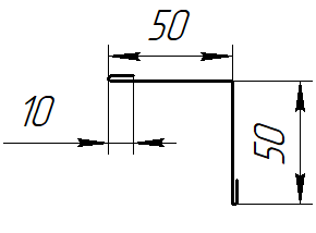 Угол внутренний 50x50x2000 мм, цинк