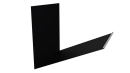 Планка примыкания верхняя к трубе фальц 250x210 мм, 9005 черный янтарь стальной бархат