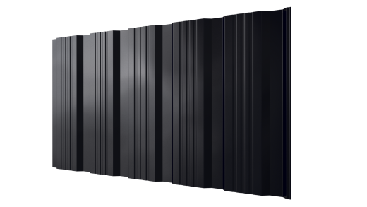 Профнастил К20 1195/1130x0,5 мм, 9005 черный янтарь глянцевый