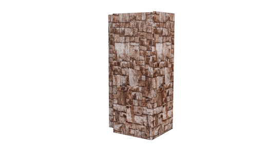Планка угла наружного сложная Блок-хаус 110x110x2000 мм, Дикий камень