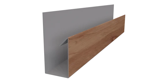 Планка П-образная Блок-хаус 30x30x2000 мм, Золотой орех 3D
