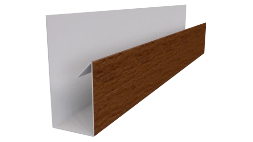 Планка П-образная Блок-хаус 30x30x2000 мм, Золотой орех 3D