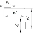 Планка угла внутреннего 30x30x2000 мм, Дикий камень