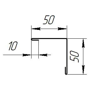 Угол наружный 50x50x2000 мм, 8017 шоколадно-коричневый матовый