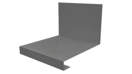 Планка примыкания нижняя к трубе фальц 140x200 мм, 9006 бело-алюминиевый глянцевый