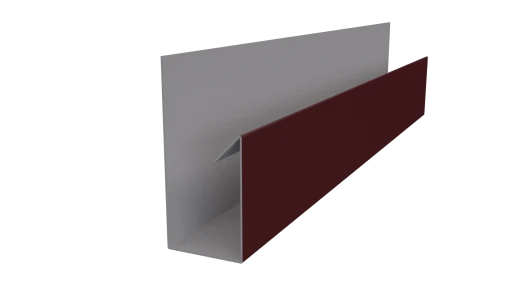 Планка П-образная Блок-хаус 30x30x2000 мм, 3005 винно-красный матовый