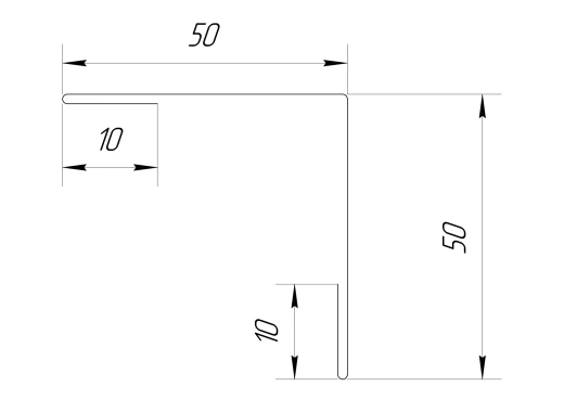 Планка угла наружного 50x50x2000 мм, 7035 светло-серый глянцевый
