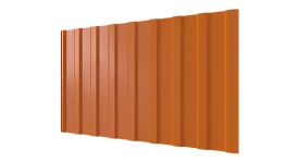 Профнастил С20R 1150/1100x0,4 мм эконом, 2011 насыщенный оранжевый глянцевый