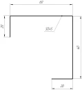 Декоративная накладка угловая 20x60x60x20 мм, 6005 зеленый мох матовый