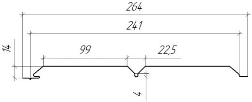 Софит Л-брус перфорированный 264/241x0,45 мм, 7004 сигнальный серый глянцевый